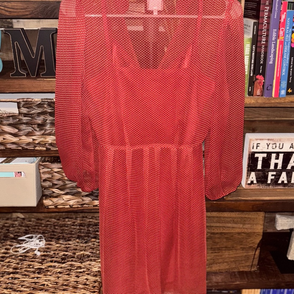 Karen Walker Red Long Sleeve Dress - Picture 2 of 4